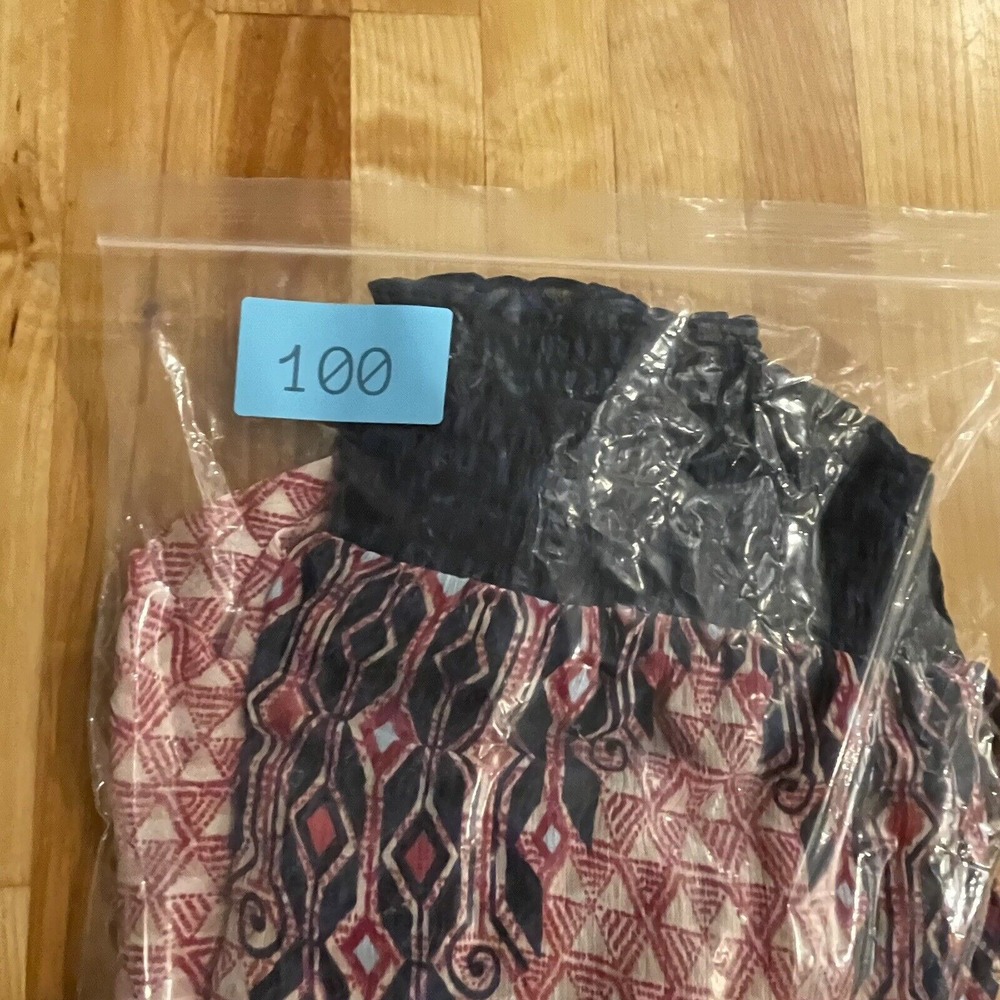 Lucky Brand Top Long Sleeve Blouse V Neck Tie Semi Sheer Peasant Size 1X Boho - Picture 11 of 11